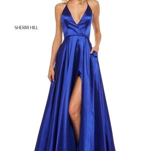 Sherri Hill Sapphire Blue Prom Dress